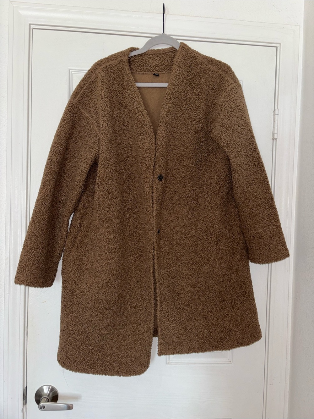 Uniqlo Brown Teddy Fleece Longline Jacket